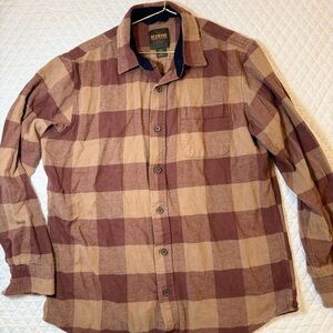 Men's Brown Plaid Casual Button Down Shirt